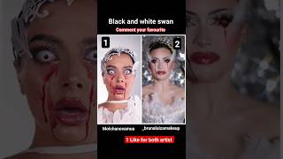 black and white swanfake blood transition blackswan whiteswan makeup beauty viral [upl. by Redlac]