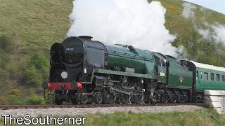 The Bulleid Double  Swanage Railway 30042022 [upl. by Tse248]