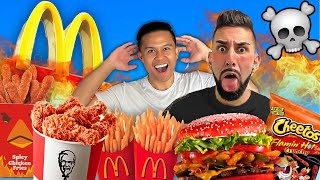 Eating The SPICIEST FOOD From Every Fast Food Restaurant [upl. by Nemzaj]