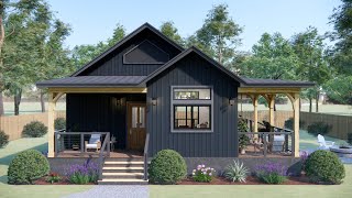 This 538 sqft House Has an Amazing Floor Plan Small House Design With A WrapAround Porch [upl. by Ailhat]