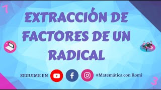 Extracción de factores de un radical [upl. by Asher]