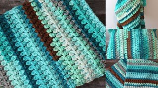 Make This Chunky Yarn Blanket Tidal Pool Crochet Blanket Pattern Caron Chunky Cakes Yarn [upl. by Reseta]