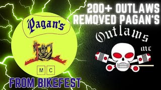 200 Outlaws Remove Pagans Bike Fest Cops do Nothing [upl. by Seiuqram153]