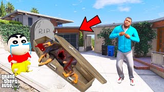 Chop Died But Who Killed  Franklin And Shinchan Find In GTA V [upl. by Terese]