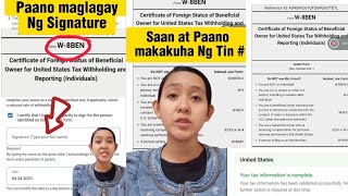 PAANO MAGLAGAY NG SIGNATURE SA W8BEN PARA SA TAX  SAAN AT PAANO MAKAKAKUHA NITO [upl. by Eekaz]