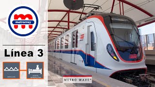 Metro de Monterrey  Línea 3 completa en nuevos vagones MM20 [upl. by Carmelia]