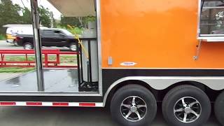 85 ft x 40 ft Orange Gooseneck Concession Trailer with Outdoor Porch [upl. by Boorman]