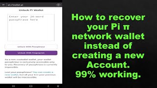 How to recover pi π wallet passphrase PiCoreTeam [upl. by Etnuad21]