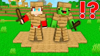 JJ And Mikey In WOODEN PLANKS CIRCLE In Minecraft  Maizen [upl. by Rodger]