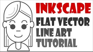 How To Make a Flat Vector Line Art Using Inkscape  Girl Face Tutorial [upl. by Reeves558]