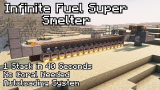 Minecraft Super Smelter With Infinite Fuel  121 [upl. by Aicnerolf]