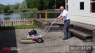 Timelapse of Block Paving Cleaning  Westermann Honda Moss Brush edit edit [upl. by Beckerman]