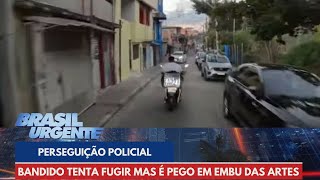 PERSEGUIÇÃO POLICIAL GCM prende criminoso em Embu das Artes SP  Brasil Urgente [upl. by Stiruc]