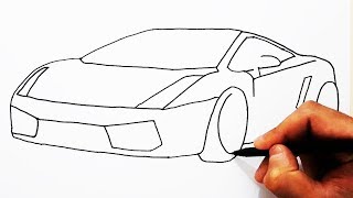 How to Draw Lamborghini  Easy Drawing Car  Çok Kolay Spor Araba Çizimi  Lamborghini Nasıl Çizilir [upl. by Gottwald]