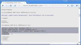 Embed Codes For SWF FLV MP4 Videos In Any Webpage [upl. by Trabue]