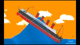 RMS Mauretania ship going through giant wave in Floating Sandbox simulator [upl. by Noryak179]