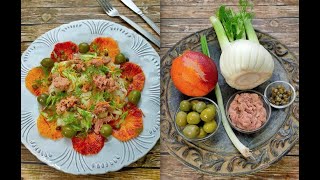 Fennel amp blood orange salad with tuna olives and capers Awesome Sicilian recipe So easy [upl. by Roma86]