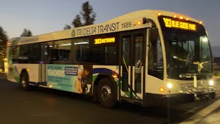 Tri Delta Transit Bus Route 383 Eastbound To Blue Goose Park Passing By My Hometown In Downtown [upl. by Aray]