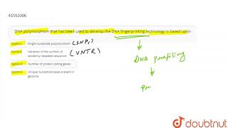 DNA polymorphism that has been used to develop the DNA fingerprinting technology is based upon [upl. by Christiane240]