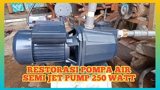 Restorasi Pompa Air Semi Jet Pump 250 Watt I gulungdinamo I pasangsealpompa I pasangbearingpompa [upl. by Aluap]