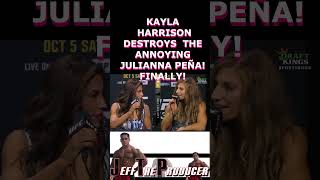 FINALLY  Someone who can SHUT UP JULIANNA PEÑA AT the UFC 307 PRESS CONFERENCE KAYLA HARRISON [upl. by Sredna635]