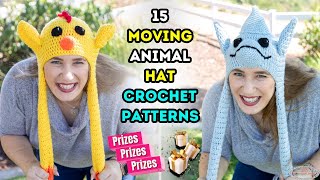 LAST DAY 15 Most Popular MOVING ANIMAL Hat Crochet Patterns PLUS PRIZES [upl. by Nahshu636]