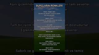 Burçların Renkleri ❗️ Senin rengin hangisi❓️ burçlar astroloji burçyorumları [upl. by Ojahtnamas]