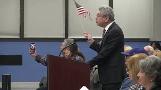 Police Remove Resident For Holding USA Flag During Speech  11252024 [upl. by Arracot482]