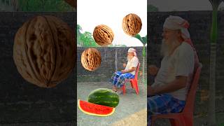 Rounding walnuts to Grapes lichi Mango amp Watermelon  Fruits names magic video [upl. by Can9]