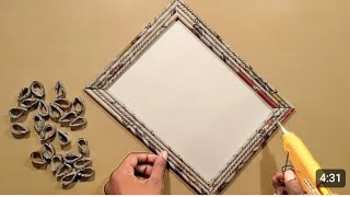 How to create beautiful photo frame only for using cardboardeasy homemade DIY [upl. by Hgielanna]