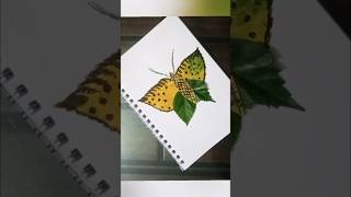 Butterfly making with habicus leaf 🌿 art craftideas diy leafcraft ytshorts shorts yt reel [upl. by Betti714]