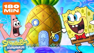 SpongeBob  3 STUNDEN in den Häusern von Bikini Bottom  SpongeBob Schwammkopf [upl. by Lezirg]