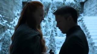 Sophie Turner Sansa Stark Littlefinger Game of Thrones Kiss [upl. by Enirehtahc]