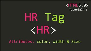 HR Tag in HTML [upl. by Gemma]