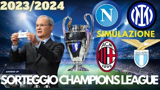 Sorteggio Champions league 2324  sorteggi pazzeschi per Milan NapoliInter [upl. by Carmelo]