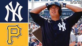 New York Yankees  Pittsburgh Pirates  Spring Training Highlights  3223 [upl. by Notecnirp]