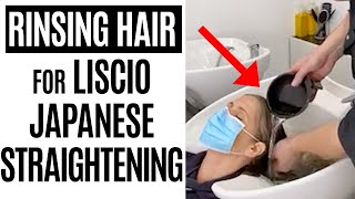 Rinsing Hair for Liscio Japanese Straightening  Miami Hair Salon Tips [upl. by Ecirehc]