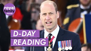 Prince Williams Poignant Reading From DDay Soldiers Diary [upl. by Molloy]