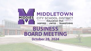 Middletown BOE Business Board Meeting 10282024 [upl. by Eat827]