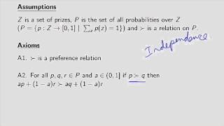 Proof of von Neumann Morgenstern Representation Theorem Part 1 [upl. by Terencio705]