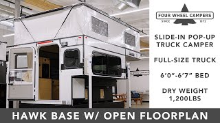 Four Wheel Camper Tour  Hawk SlideIn Base Model w Open Floorplan 2023 [upl. by Enaerb]