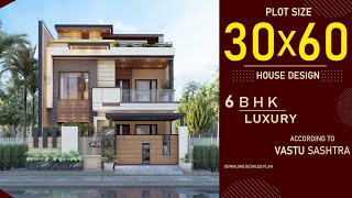 30x60 East Facing House Design 3D  6BHK  interior design  3060 Home Design  30 by 60 House Plan [upl. by Bang]