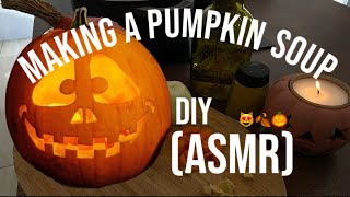 Making a PUMPKIN SOUP ASMR Kürbis Suppe wow [upl. by Francklin]