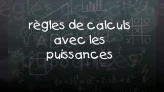 Niveau 4ème règles de calculs avec les puissances [upl. by Dulcle]