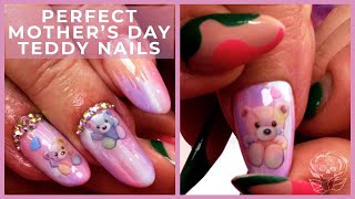 Adorable Mothers Day Teddy Bear Nails [upl. by Miriam]