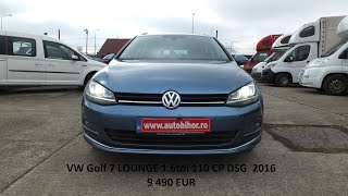 VW GOLF 7 LOUNGE 16TDI 110 hpcp DSG 2016 Euro 6 [upl. by Flanders61]