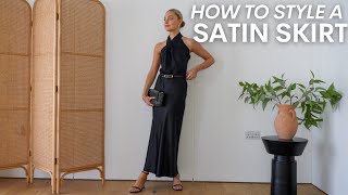 STYLING A BLACK SATIN MIDI SKIRT summer outfit ideas and how to maximise your wardrobe [upl. by Gudrin]