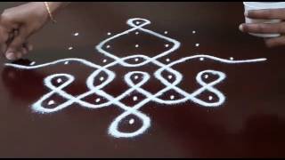 5 DOTS KOLAM  SIMPLE MUGGULU  BEGINNERS KOLAM  STRAIGHT DOTS  KAMBI  CHIKKU KOLAM [upl. by Alyakem]