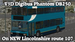 OMSI 2 Lincolnshire  V3D Optare Spectra DB250 Badger Sound Mod  Route 107 to Carrholm [upl. by Lyrrehs47]