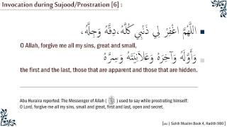 Dua during Sujood Prostration 6  For Forgiveness دعاء الاستغفار في السجود [upl. by Kotz]